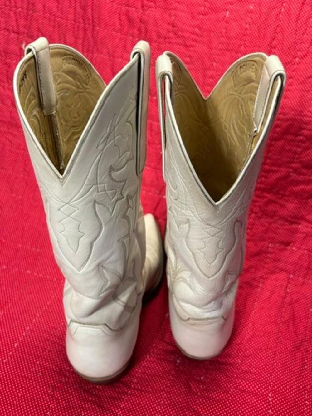 Falconhead white (not bright white) leather cowboy boots 7C - Picture 2 of 12